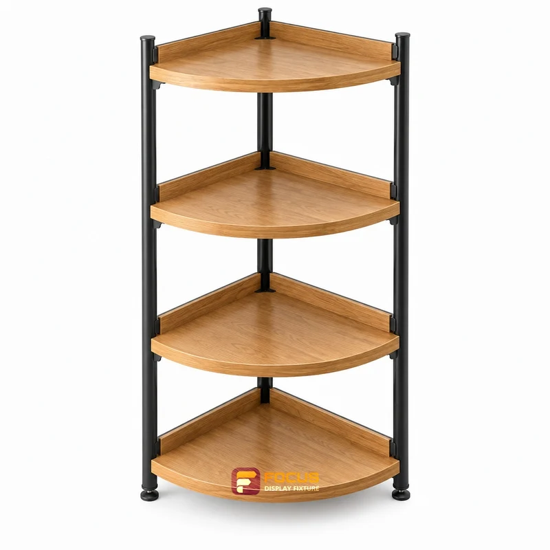 corner shelving fixture, reference FC-019