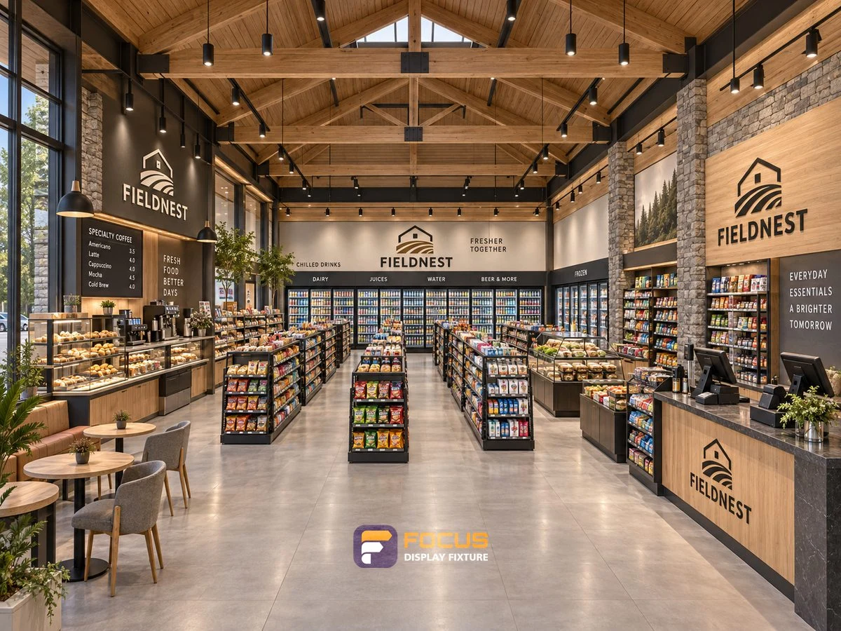 Store 03 — Natural oak convenience store, interior view 6