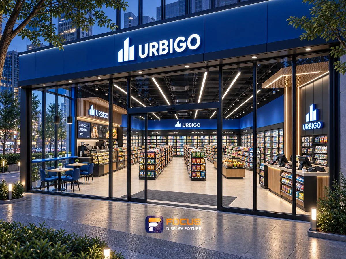 Store 04 — Urban blue convenience store, interior view 5