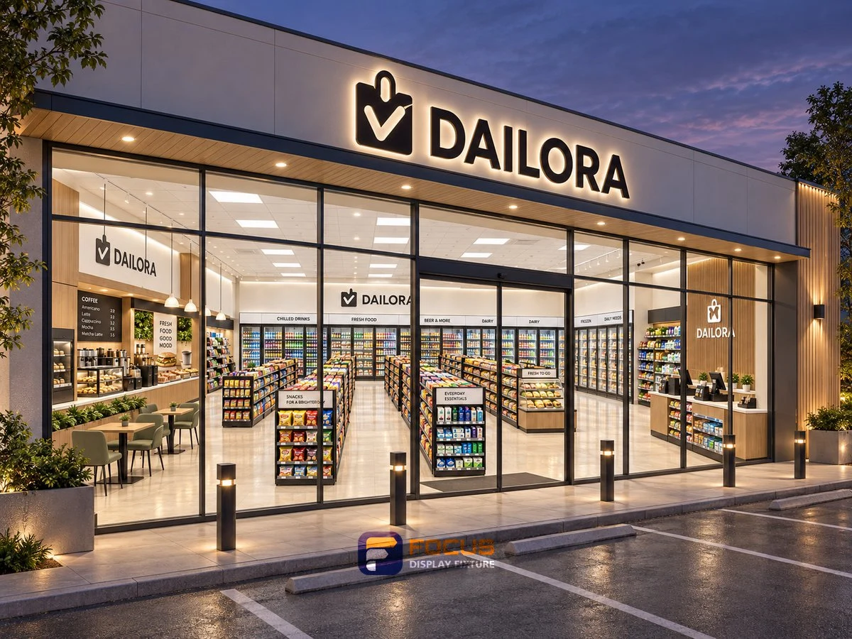 Store 05 — Soft neutral convenience store, interior view 5