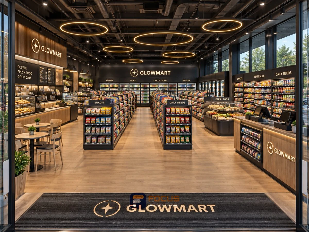 Store 08 — Warm charcoal convenience store, interior view 6