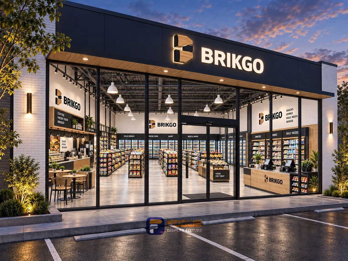 Store 09 — Industrial timber convenience store, interior view 5