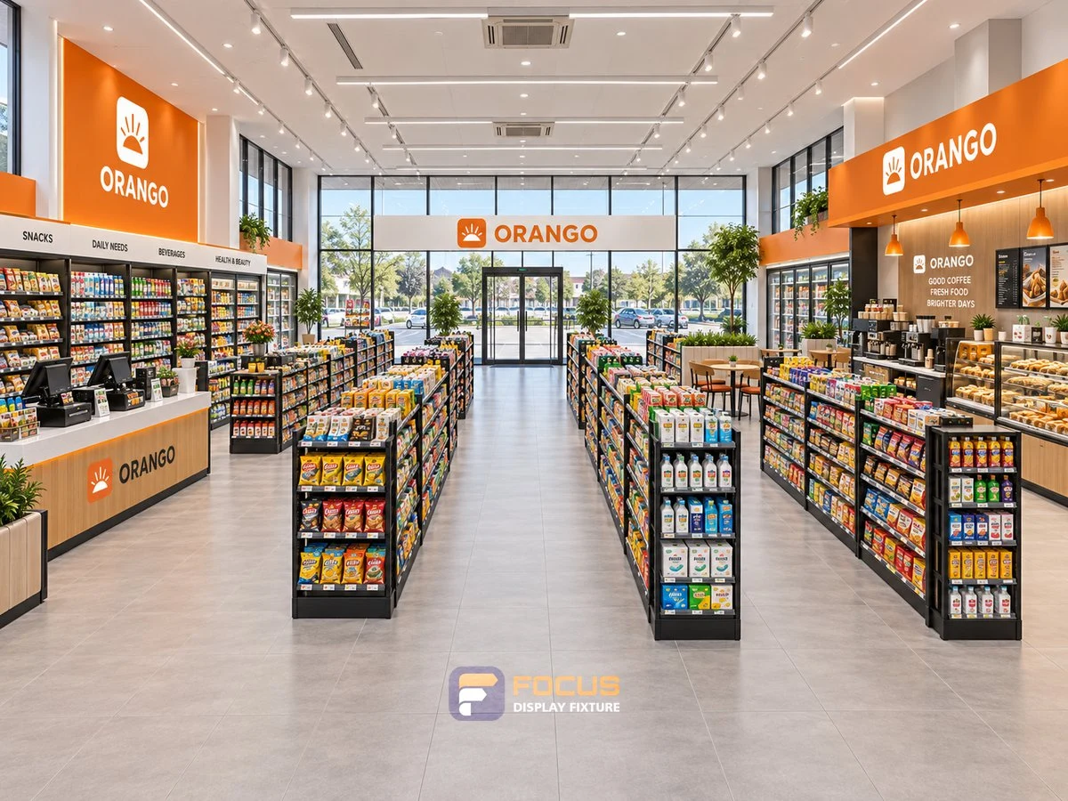 Store 11 — Orange energy convenience store, interior view 1