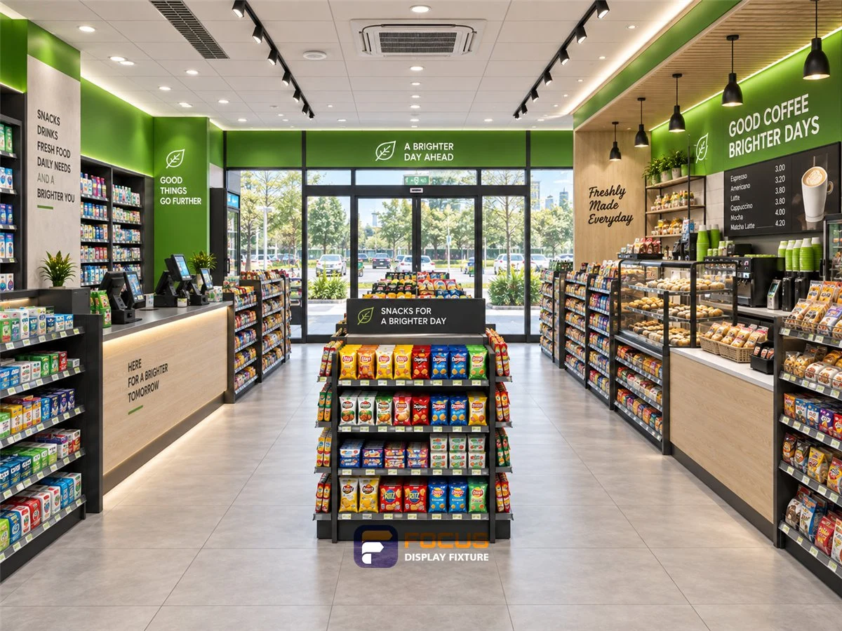 Store 13 — Green market convenience store, interior view 1
