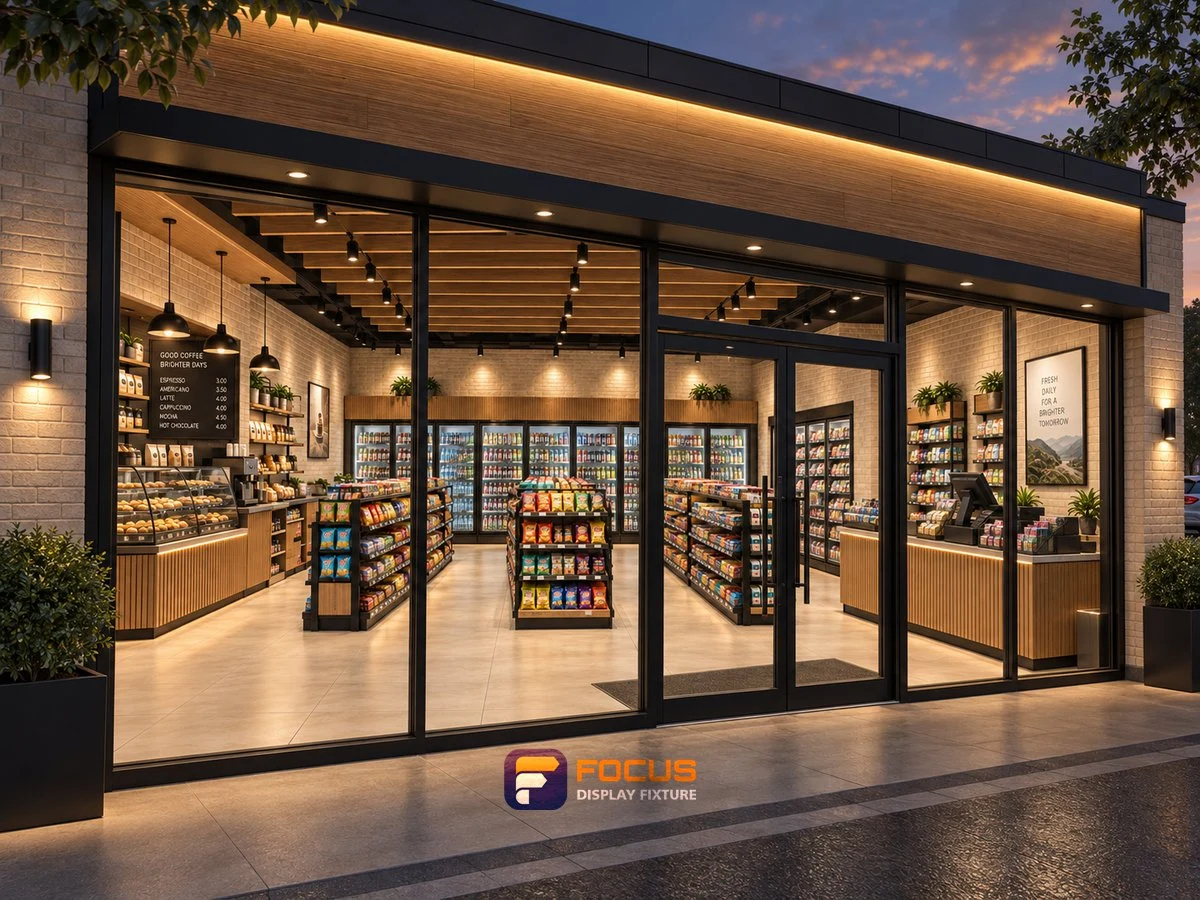 Store 16 — Warm cafe convenience store, interior view 5