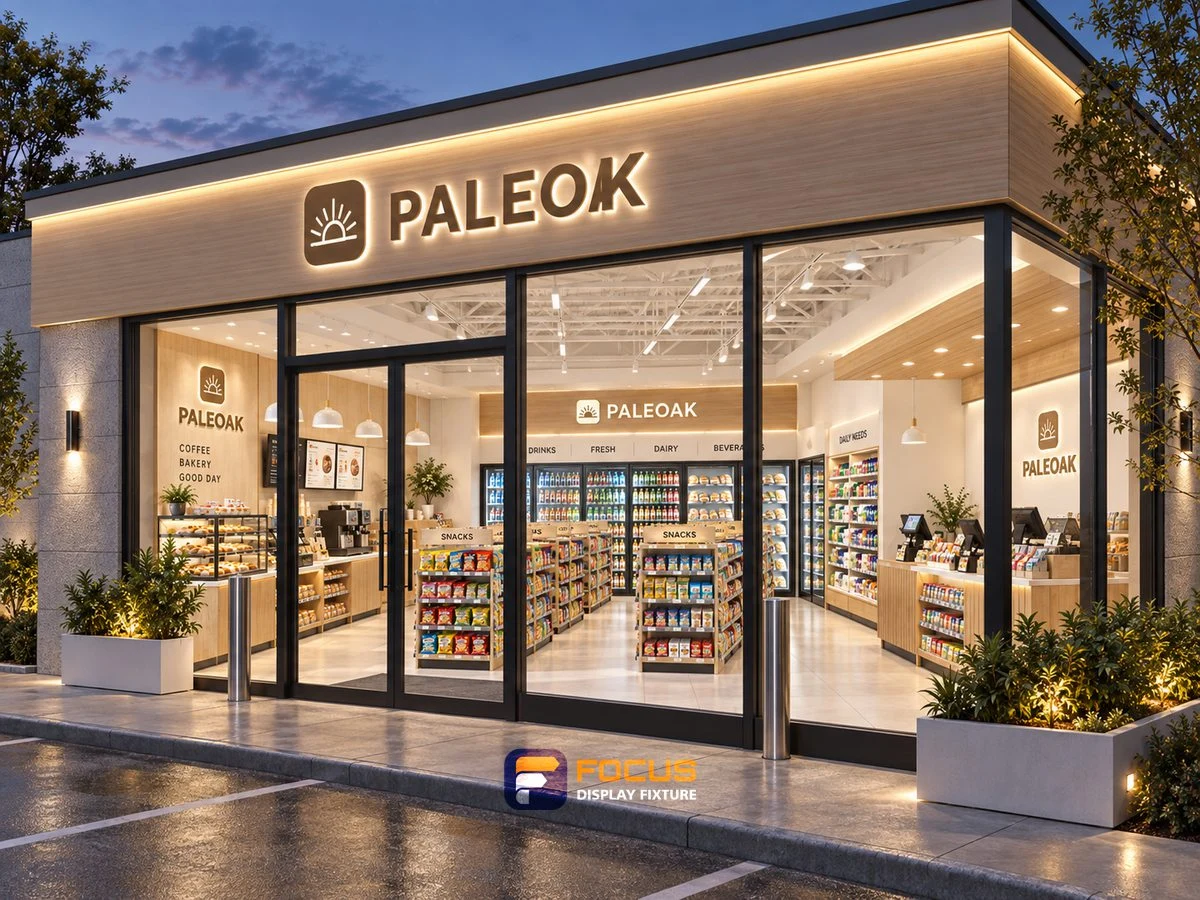Store 18 — Pale oak convenience store, interior view 5