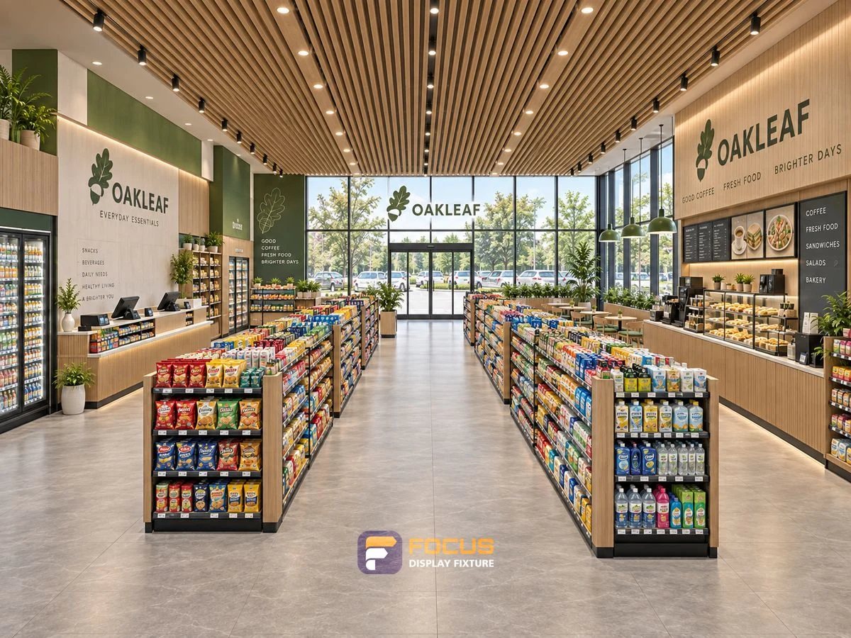 Store 20 — Natural green convenience store, interior view 1