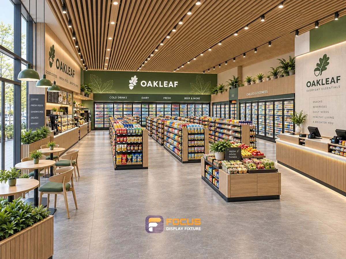 Store 20 — Natural green convenience store, interior view 2