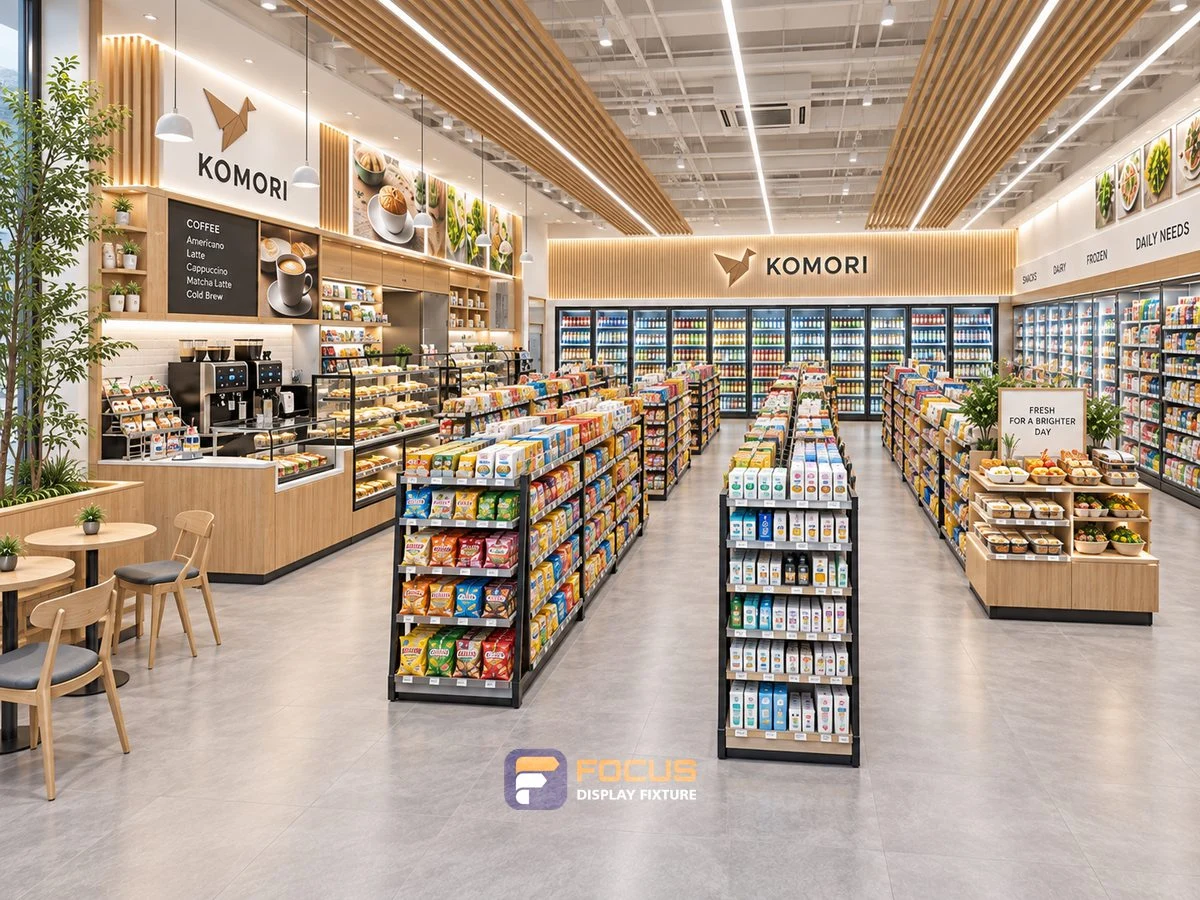 Store 25 — Light timber convenience store, interior view 4
