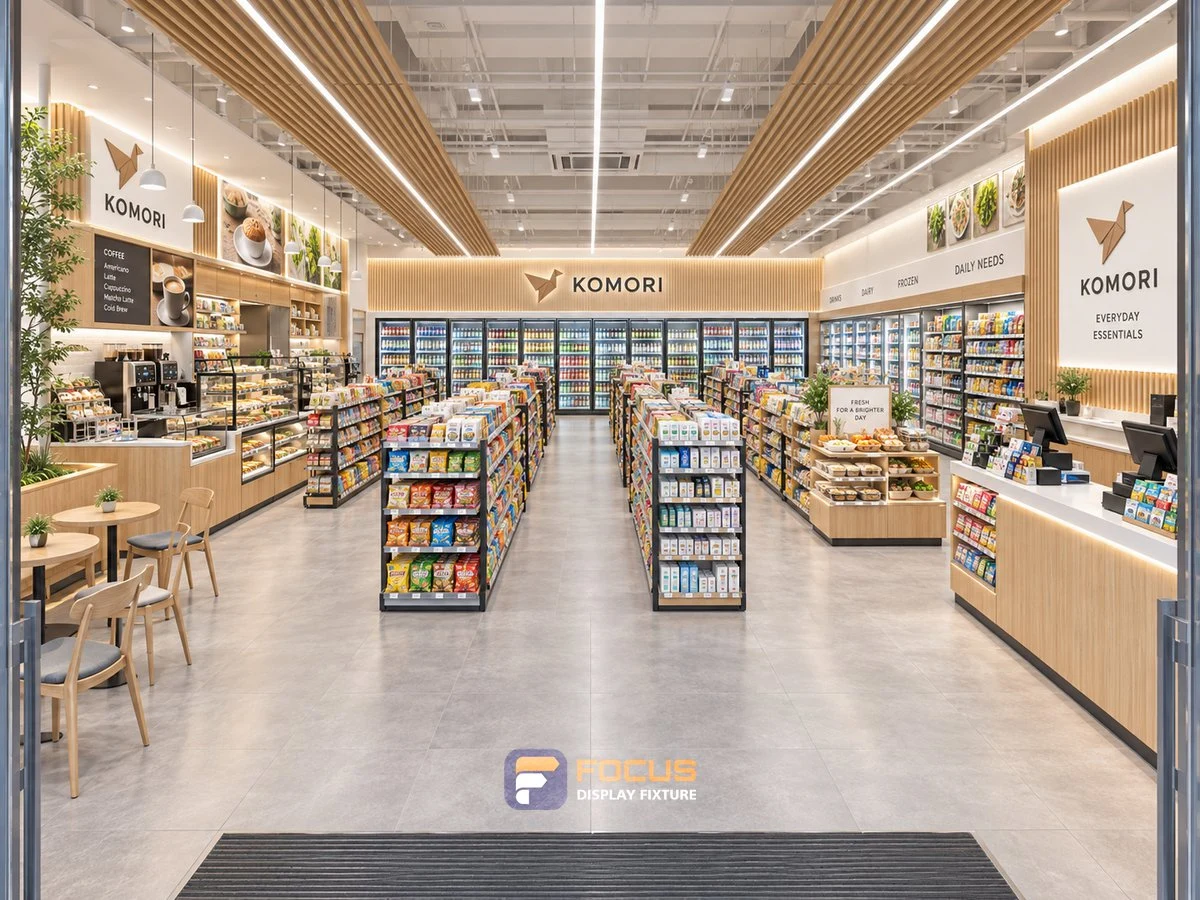 Store 25 — Light timber convenience store, interior view 6