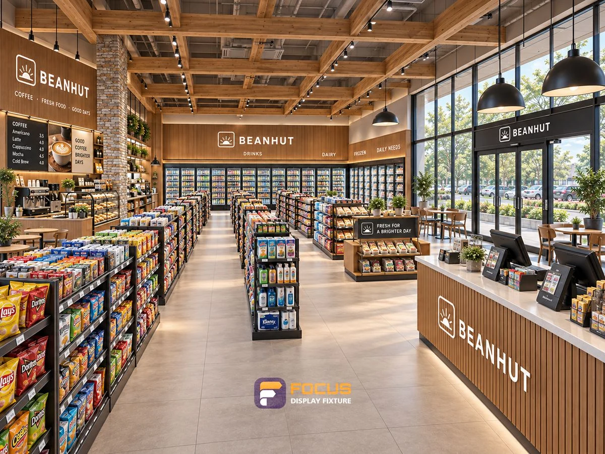 Store 29 — Coffee timber convenience store, interior view 3