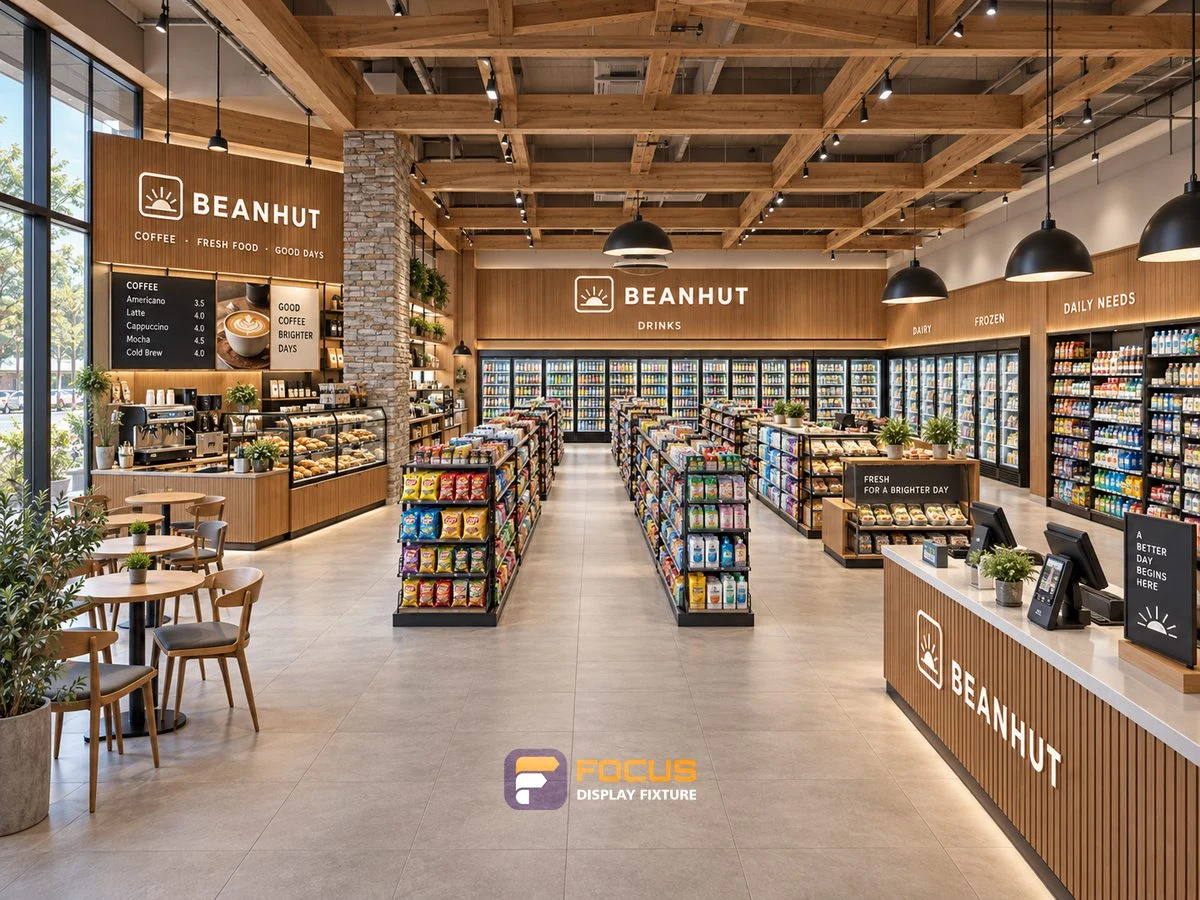 Store 29 — Coffee timber convenience store, interior view 6
