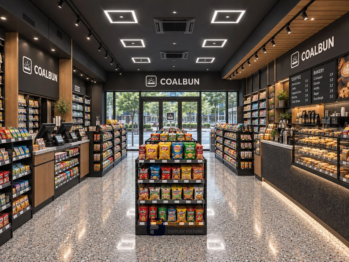 Store 30 — Charcoal cafe convenience store, interior view 1