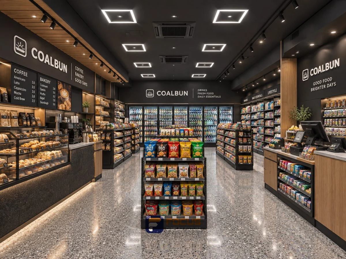 Store 30 — Charcoal cafe convenience store, interior view 6