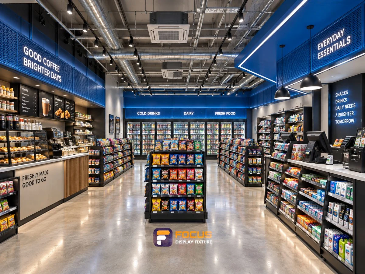 Store 32 — Blue market convenience store, interior view 6