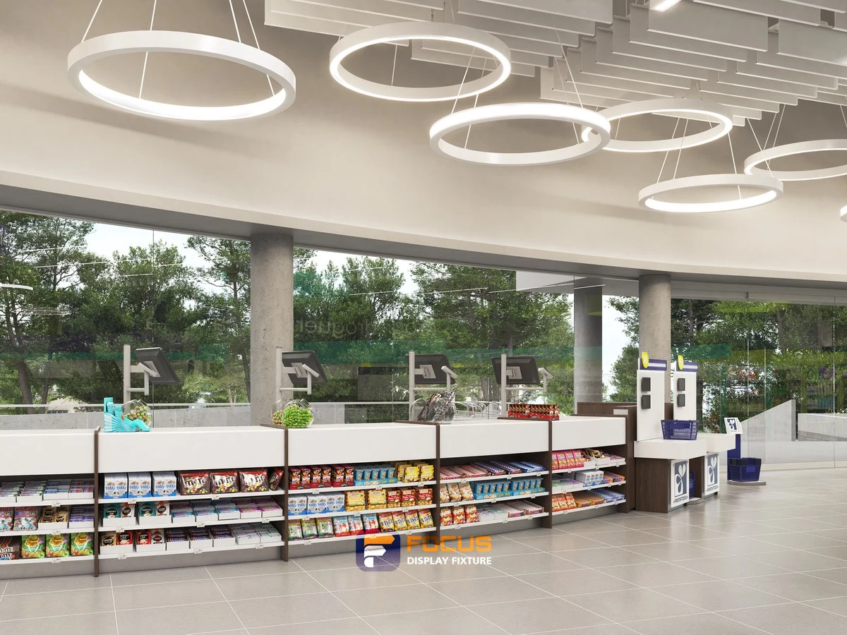 Store 35 — Adjacent retail shelving, interior view 2